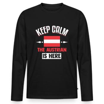 Austria - Men's Premium Organic Long Sleeve Shirt - black - Front - Nico (187cm)