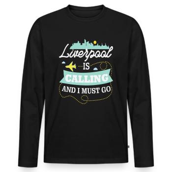 Liverpool - Men's Premium Organic Long Sleeve Shirt - black - Front - Nico (187cm)