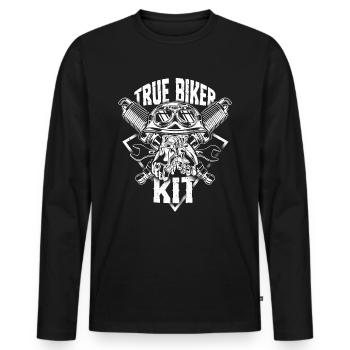 Biker - Men's Premium Organic Long Sleeve Shirt - black - Front - Nico (187cm)