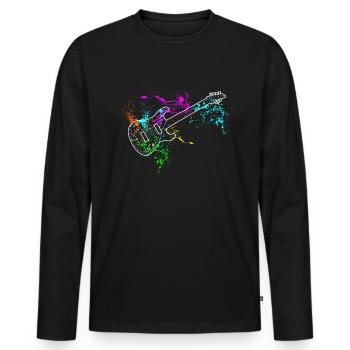 Gitarre - Männer Premium Bio Langarmshirt - Schwarz - Vorne - Nico (187cm)