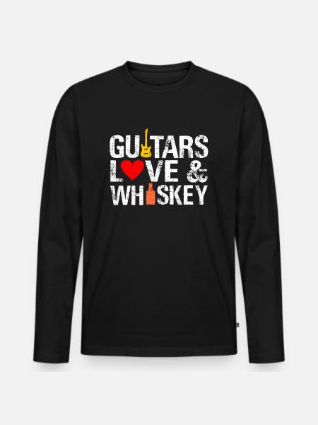 Gitarre Gitarre spielen Gitarrist Geschenk Band - Männer Premium Bio Langarmshirt - Schwarz
