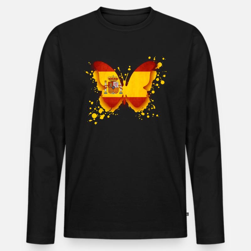 Spanien Flagge Geschenk Spanisch - Männer Premium Bio Langarmshirt - Schwarz