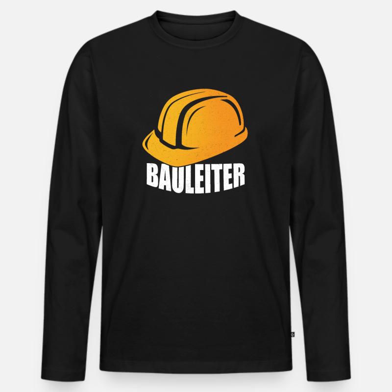Bauarbeiter - Männer Premium Bio Langarmshirt - Schwarz