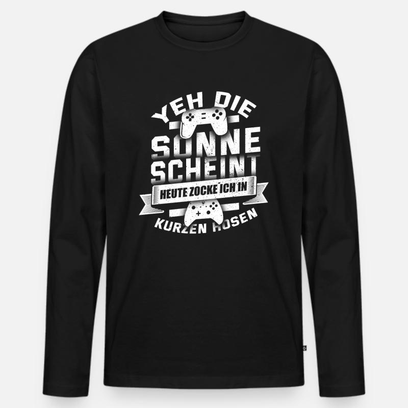 Gaming Gamer computer spielen Geschenk - Männer Premium Bio Langarmshirt - Schwarz