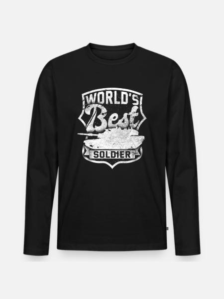 Soldat - Männer Premium Bio Langarmshirt - Schwarz