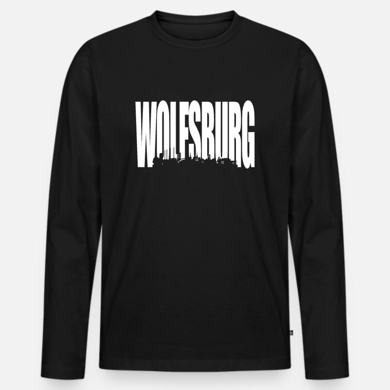Wolfsburg - Männer Premium Bio Langarmshirt - Schwarz