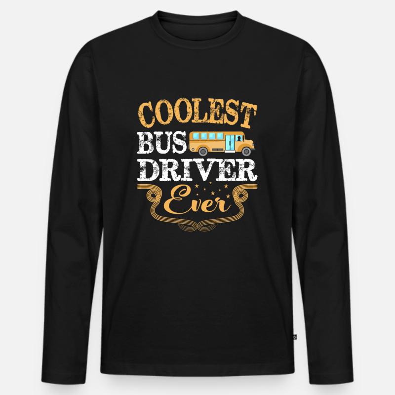 Busfahrer - Männer Premium Bio Langarmshirt - Schwarz