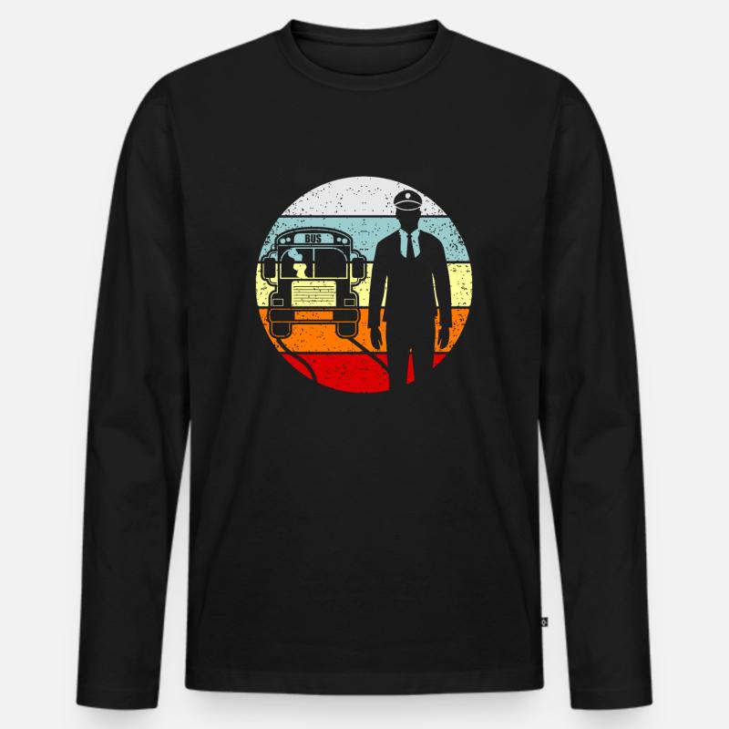 Busfahrer - Männer Premium Bio Langarmshirt - Schwarz