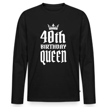 40th birthday - Men's Premium Organic Long Sleeve Shirt - black - Front - Nico (187cm)