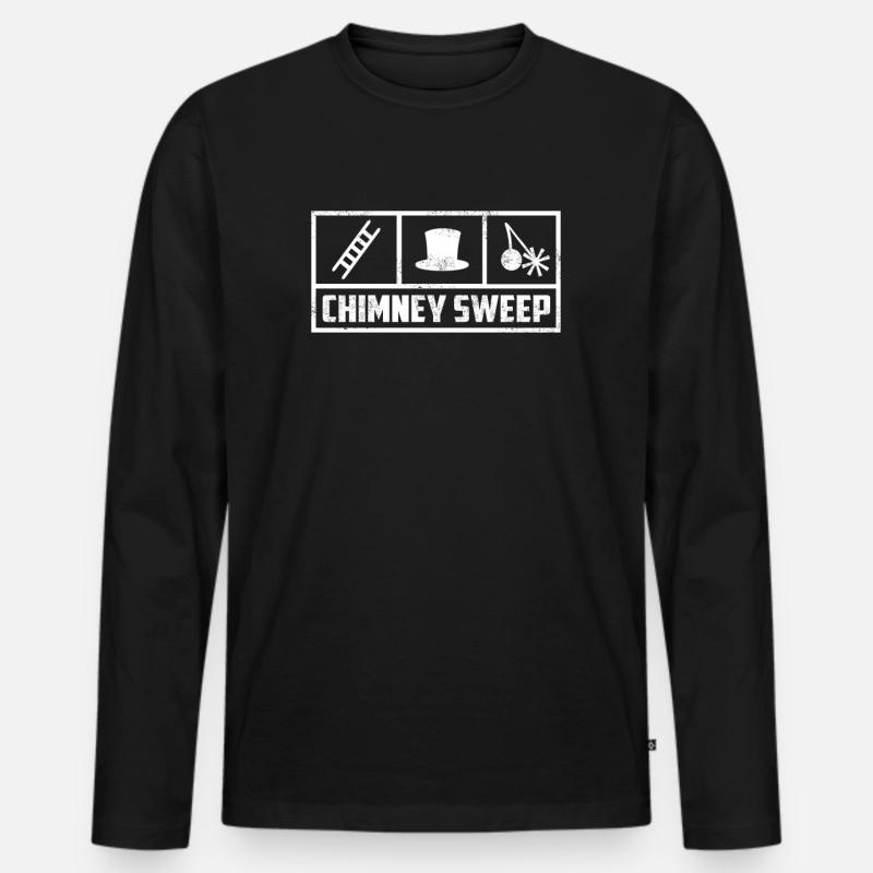 Schornsteinfeger - Männer Premium Bio Langarmshirt - Schwarz