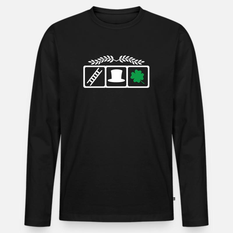 Schornsteinfeger - Männer Premium Bio Langarmshirt - Schwarz