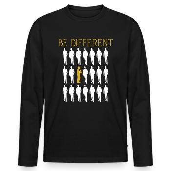 Clarinet - Men's Premium Organic Long Sleeve Shirt - black - Front - Nico (187cm)