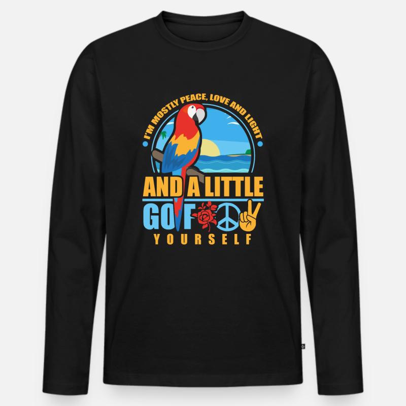 Papagei - Männer Premium Bio Langarmshirt - Schwarz