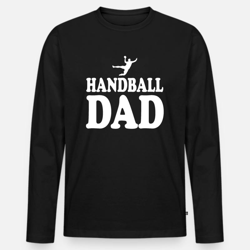 Handball - Männer Premium Bio Langarmshirt - Schwarz
