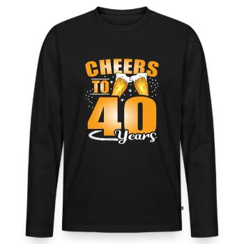 40th birthday - Men's Premium Organic Long Sleeve Shirt - black - Front - Nico (187cm)