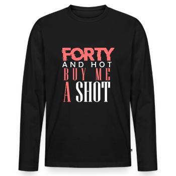 40th birthday - Men's Premium Organic Long Sleeve Shirt - black - Front - Nico (187cm)