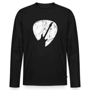 Gitarre - Männer Premium Bio Langarmshirt - Schwarz - Vorne - Nico (187cm)