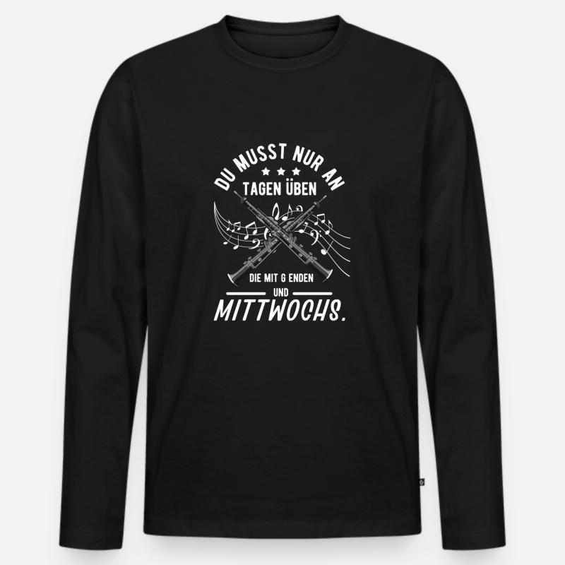 Klarinette - Männer Premium Bio Langarmshirt - Schwarz