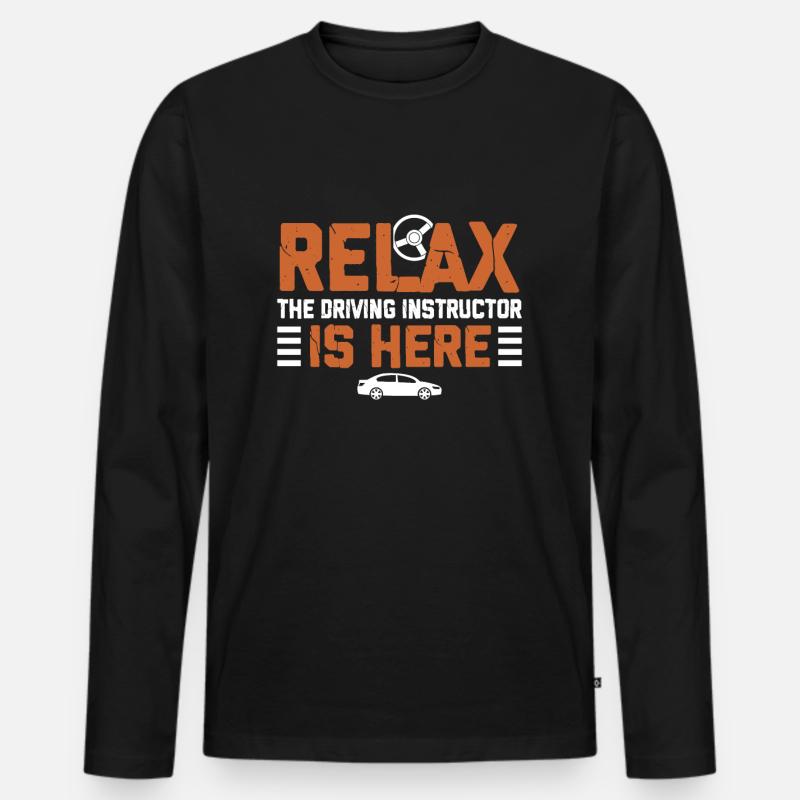 Fahrlehrer - Männer Premium Bio Langarmshirt - Schwarz