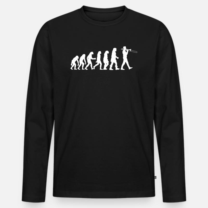 Posaune - Männer Premium Bio Langarmshirt - Schwarz