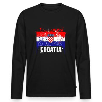 Croatia - Men's Premium Organic Long Sleeve Shirt - black - Front - Nico (187cm)