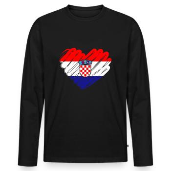 Croatia - Men's Premium Organic Long Sleeve Shirt - black - Front - Nico (187cm)