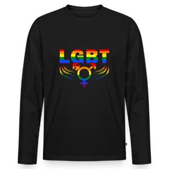 Lgbt - Männer Premium Bio Langarmshirt - Schwarz - Vorne - Nico (187cm)