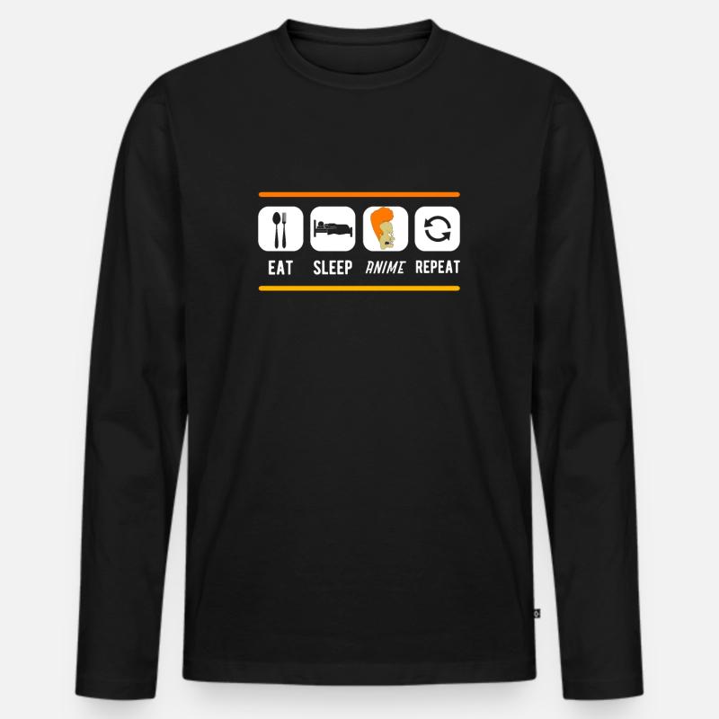 Anime - Männer Premium Bio Langarmshirt - Schwarz