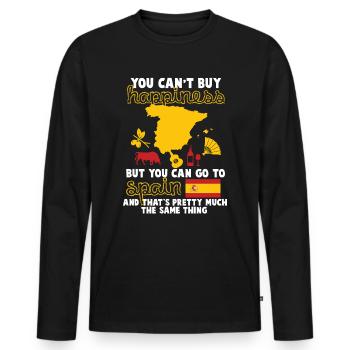 Espagne - T-shirt manches longues Premium bio Homme - noir - Devant - Nico (187cm)