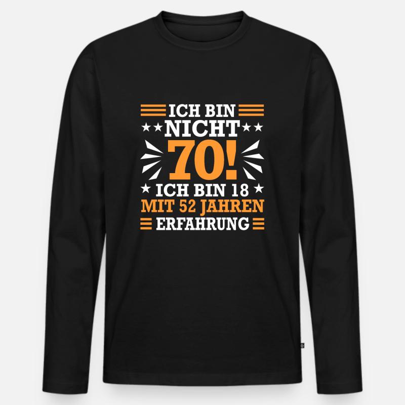 70. Geburtstag - Männer Premium Bio Langarmshirt - Schwarz