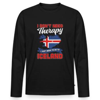 Iceland - Men's Premium Organic Long Sleeve Shirt - black - Front - Nico (187cm)