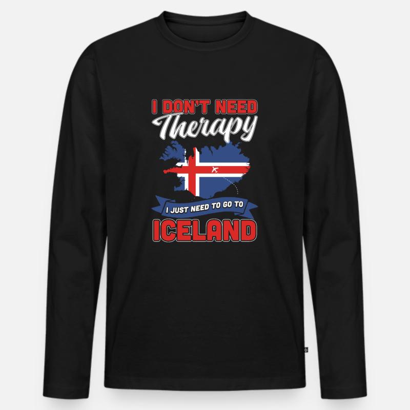 Island - Männer Premium Bio Langarmshirt - Schwarz