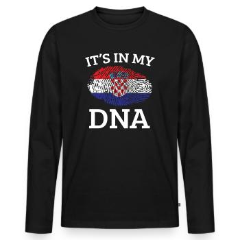 Croatia - Men's Premium Organic Long Sleeve Shirt - black - Front - Nico (187cm)