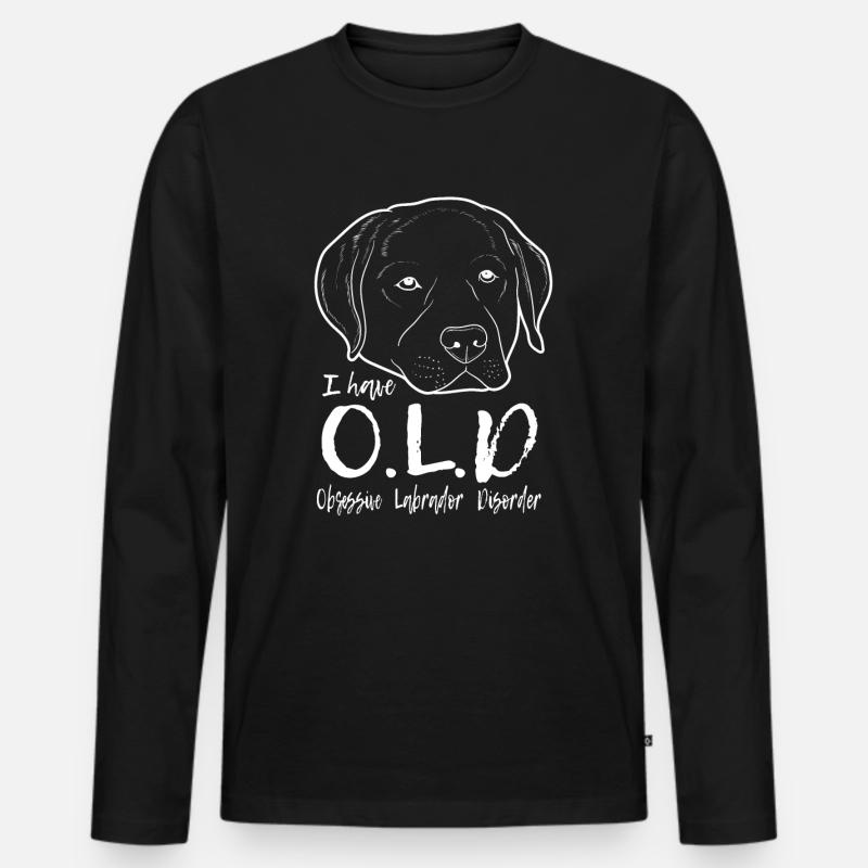 Labrador - Männer Premium Bio Langarmshirt - Schwarz