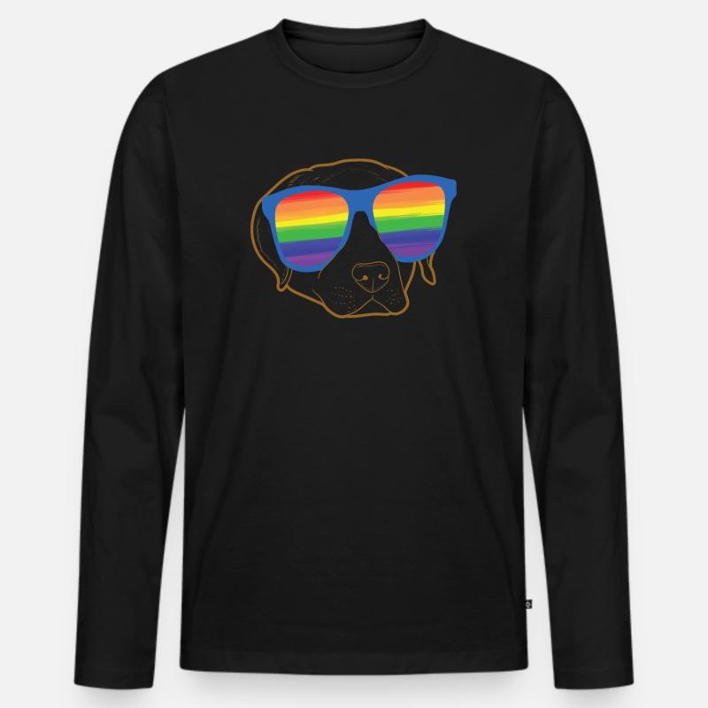 Labrador - Männer Premium Bio Langarmshirt - Schwarz