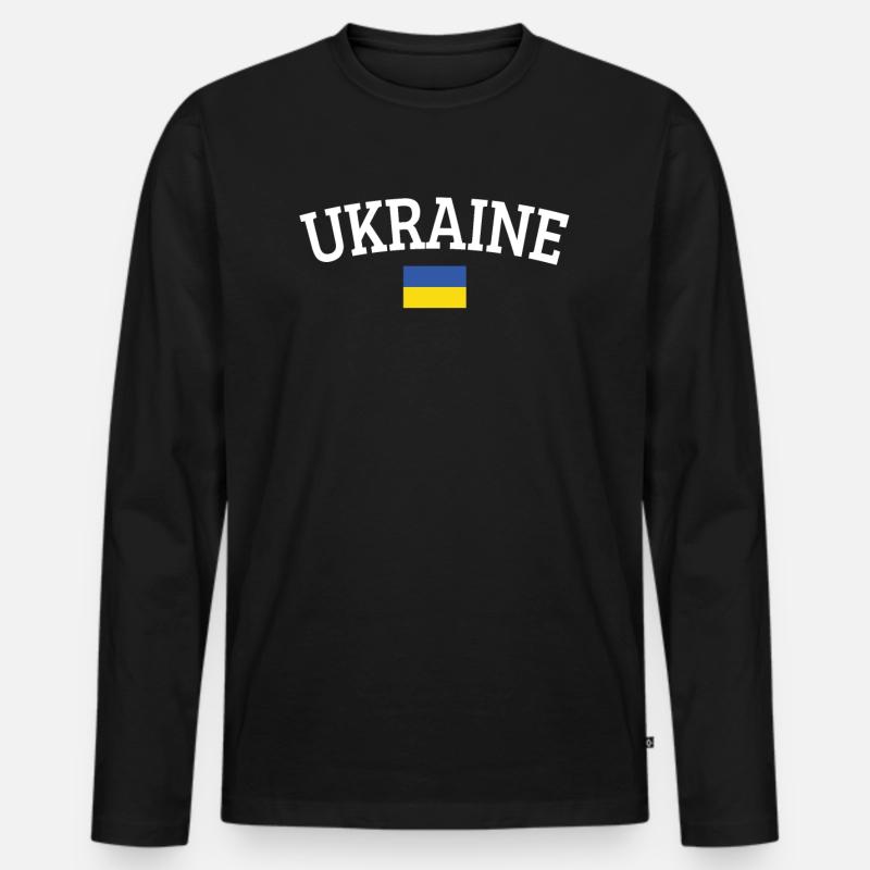 Ukraine - Männer Premium Bio Langarmshirt - Schwarz