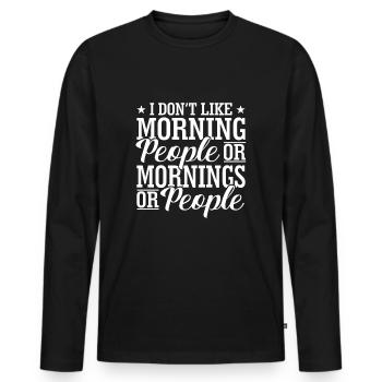 funny saying - Men's Premium Organic Long Sleeve Shirt - black - Front - Nico (187cm)