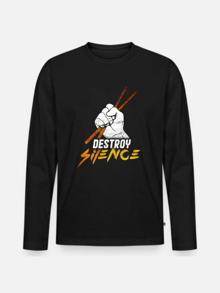 Drums - Men's Premium Organic Long Sleeve Shirt - black