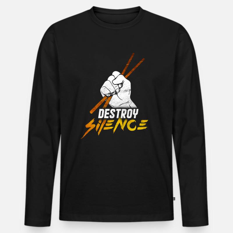 Drums - Men's Premium Organic Long Sleeve Shirt - black