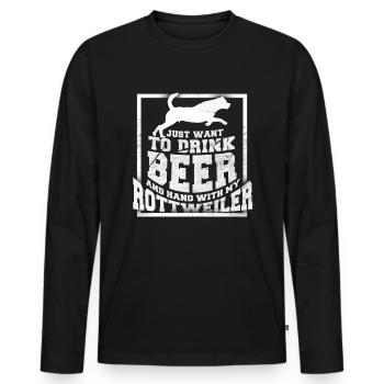 Rottweiler - Men's Premium Organic Long Sleeve Shirt - black - Front - Nico (187cm)