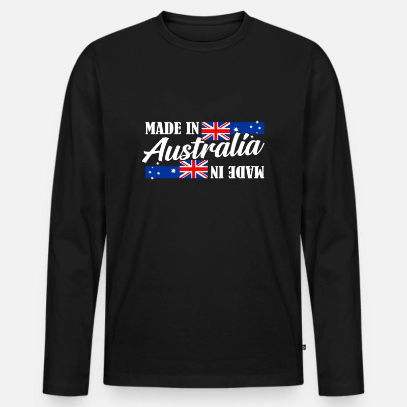 Australien - Männer Premium Bio Langarmshirt - Schwarz