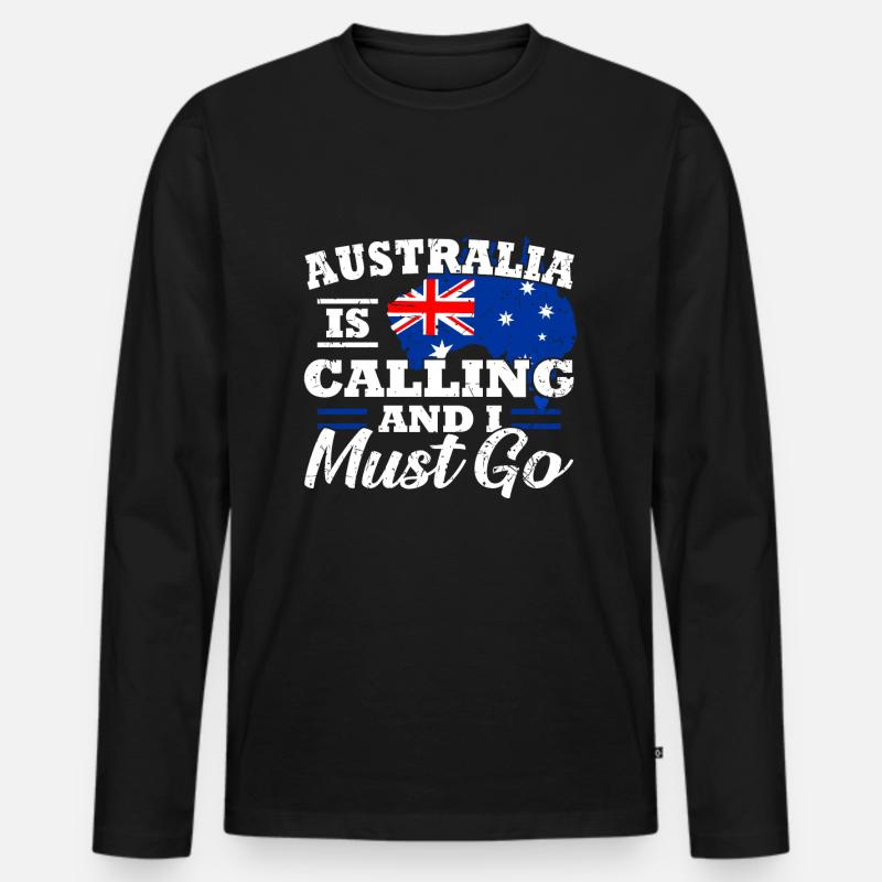 Australien - Männer Premium Bio Langarmshirt - Schwarz