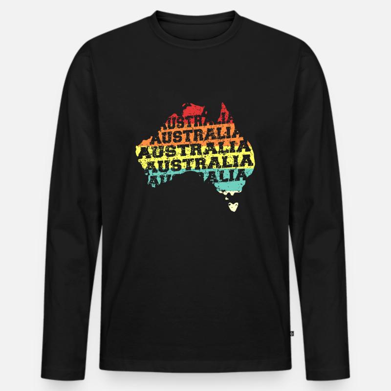 Australien - Männer Premium Bio Langarmshirt - Schwarz