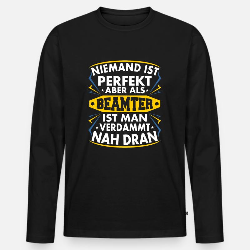 Beamter - Männer Premium Bio Langarmshirt - Schwarz