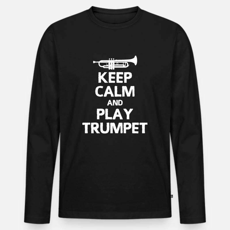 Trompete - Männer Premium Bio Langarmshirt - Schwarz