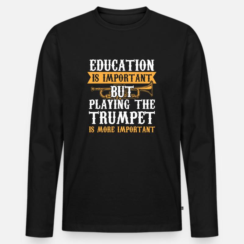 Trompete - Männer Premium Bio Langarmshirt - Schwarz