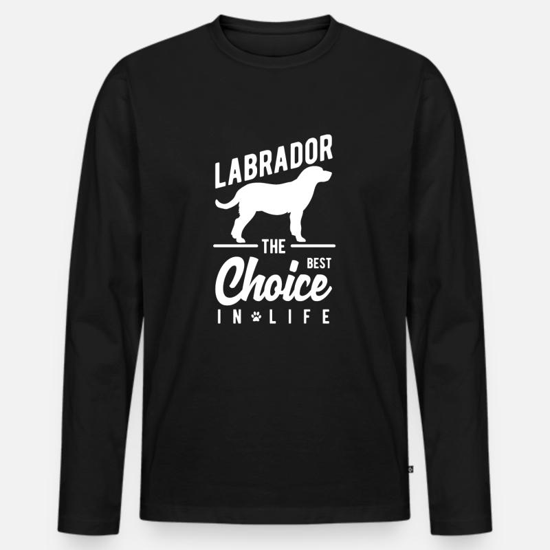 Labrador - Männer Premium Bio Langarmshirt - Schwarz