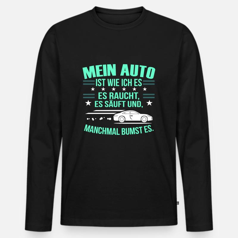 Auto - Männer Premium Bio Langarmshirt - Schwarz
