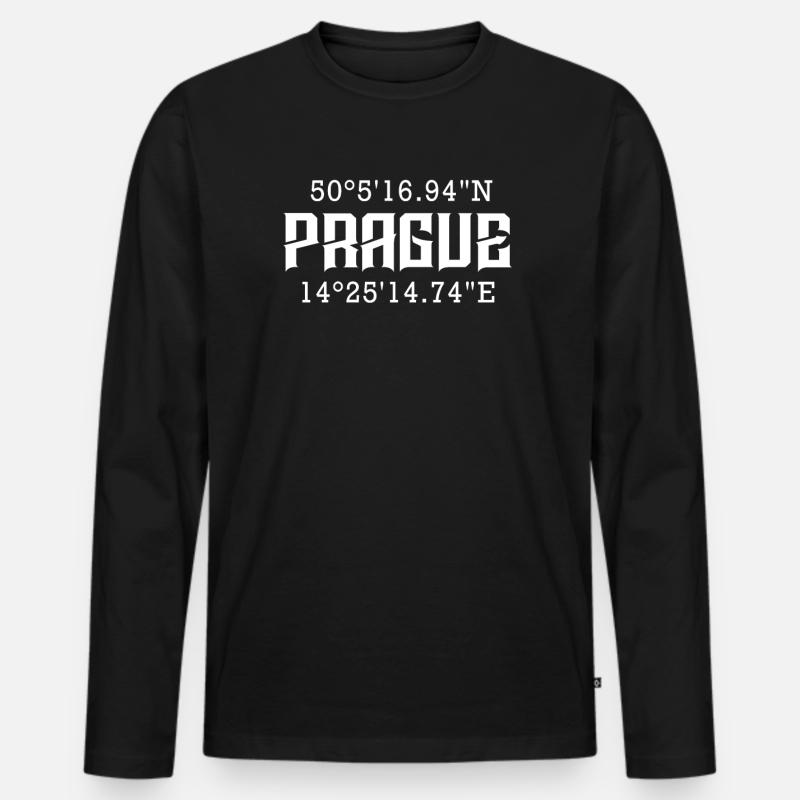 Prag Tschechien - Männer Premium Bio Langarmshirt - Schwarz