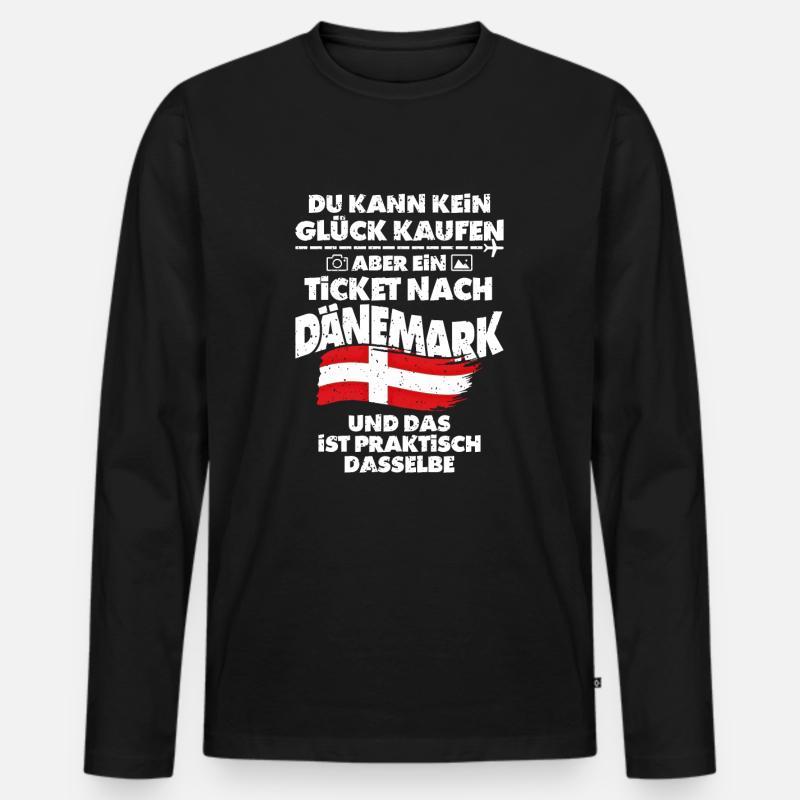 Dänemark - Männer Premium Bio Langarmshirt - Schwarz